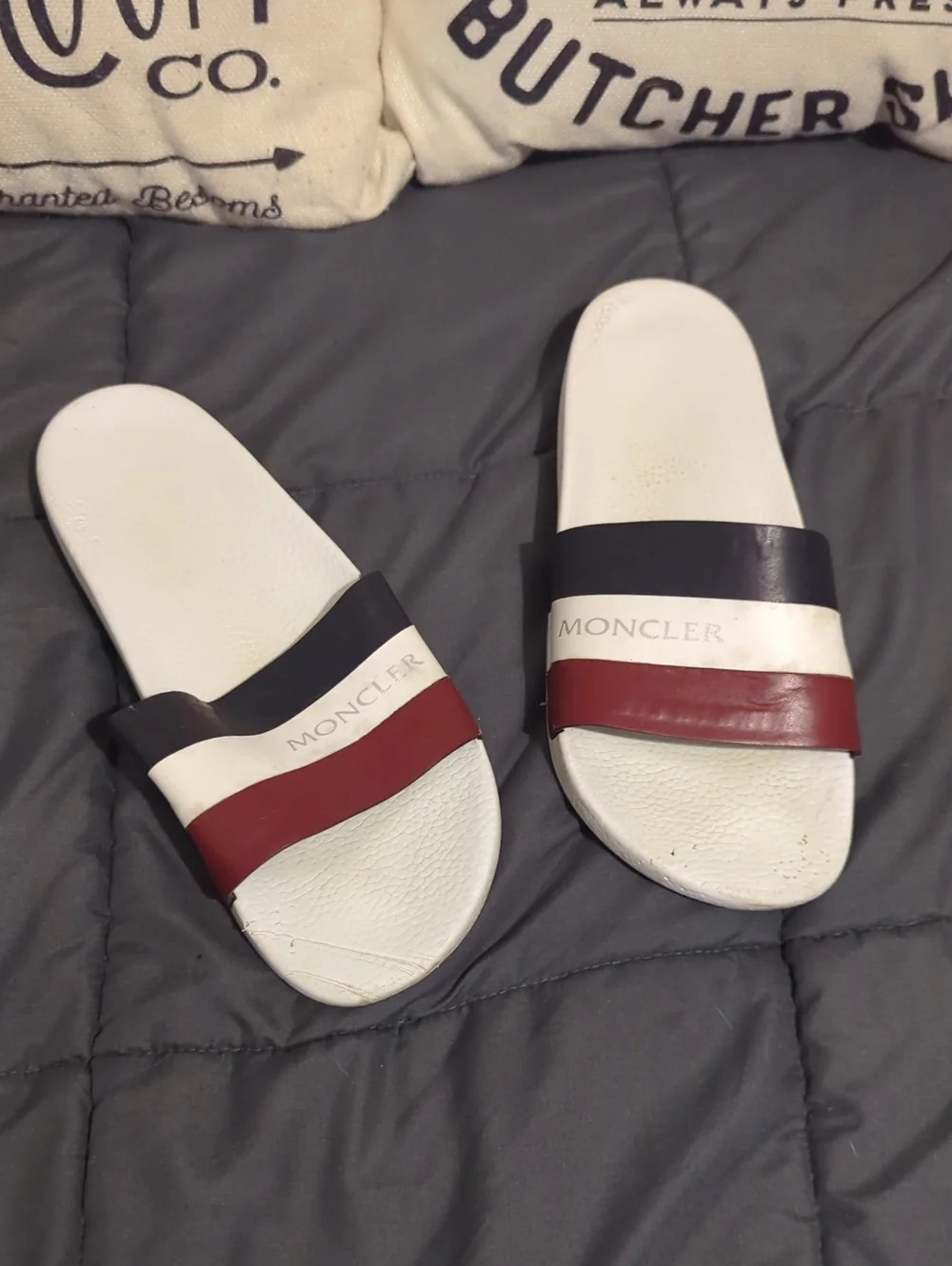 Authentic Moncler White Slide Sandals Size 12